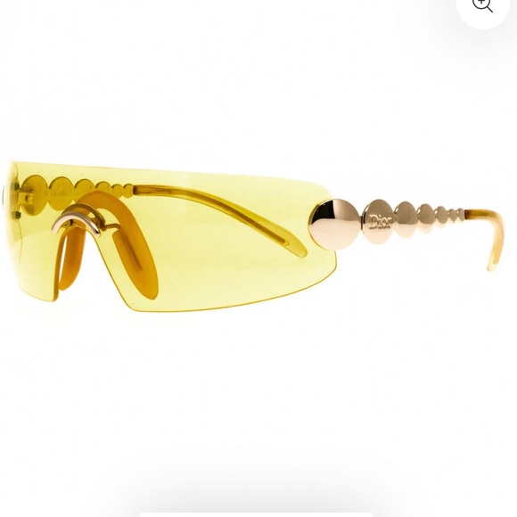 RARE!! Dior DELIRIUM Gold Sunglasses with Yellow Lens